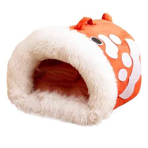 Cozy Cat Bed Plush Nest, Fish-shaped Cat Bed Handle, Winter Self-warming Cat Beds, Kitten Cuddler Plush Furniture, Thickened Indoor Cat Bed, Fish-shaped Handle Indoor Cat Furniture for Winter Warmth von Buhyujkm