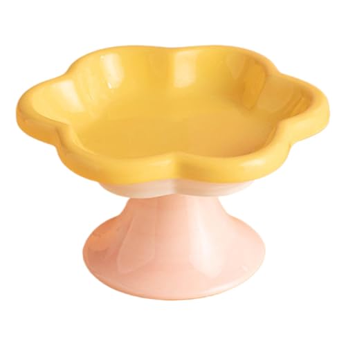 Elevated Cat Food Bowl, Flower-Shaped Cat Food Dish, Ceramic Cat Food Bowl, Elevated Food or Water Bowls, Ceramic Raised Food and Water Dish for Kittens, Small Dogs, and Fat Faced Cats von Buhyujkm