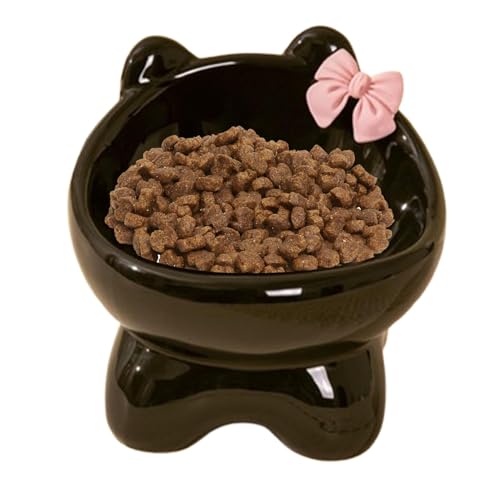 Elevated Food Bowl for Indoor Cats, 15-Degree Tilted Elevated Food Bowl for Indoor Cats | Non-Slip Kitten-Shape Pet Feeding Bowl | Perfect for Small Dogs and Kittens von Buhyujkm