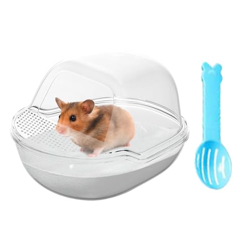 Hamster Sand Bath Container, Petite Pet Shower, Clear Toilet, Anti Spill Construction, Effortless Clean up for Enhancing Hygiene and Enrichment in Small Animal Cages, Clear von Buhyujkm