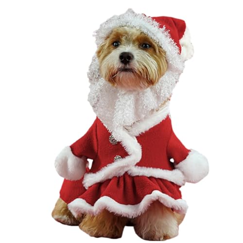 Hunde-Weihnachtskleid, Weihnachtsmann-Hundekostüm, gerüschte Haustier-Weihnachtskleidung, Weihnachts-Haustierkleid, Hunde-Urlaubskostüm, bequeme Weihnachts-Hundekleidung, Haustier-Weihnachtskleid für von Buhyujkm