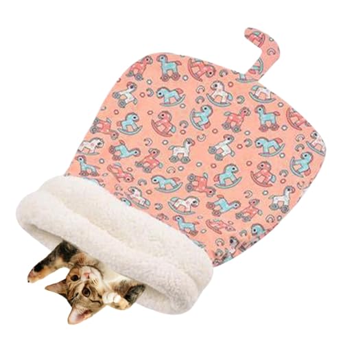 Katzenbetthöhle, Kätzchen-Wärmekissen, Plüsch-Katzensack, winddichter Haustierschlafsack, gemütliches Hundehöhlenbett, weiches Welpenkissen, Indoor-Haustierversteck, Katzenhöhlenbett, warmer von Buhyujkm