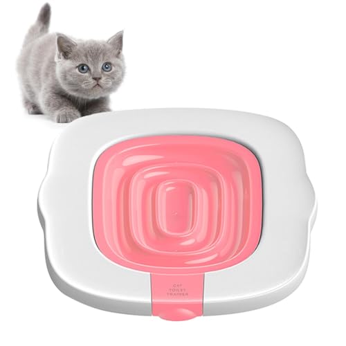 Katzentoilette, tragbares Katzentoiletten-Trainingssystem, 40,6 x 37,8 cm, professioneller Kätzchentoiletten-Trainer, kleiner Auto-Toilettenartikel für Katzen, jedes Alter und jede Rasse von Buhyujkm