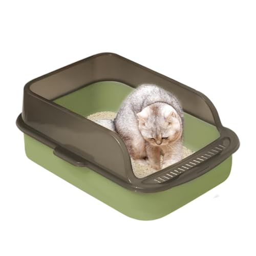 Offene Katzentoilette, offene Oberseite, hygienische Geruchskontrolle, 39 x 28 x 14,5 cm, leicht zu reinigende, hochseitige Box, geräumige Haustiertoilette für Kätzchen, Katzen, Innenbereich, von Buhyujkm