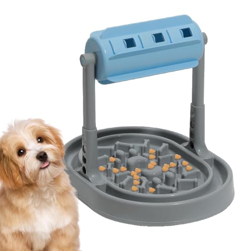 Pet Rolling Slow Feeder, verstellbares interaktives Spielzeug, 30,5 x 26,7 x 27,7 cm, multifunktionaler Futterspender, ungiftiges Design, ansprechendes Leckerli-Puzzle für Hunde, Welpen, Kätzchen von Buhyujkm