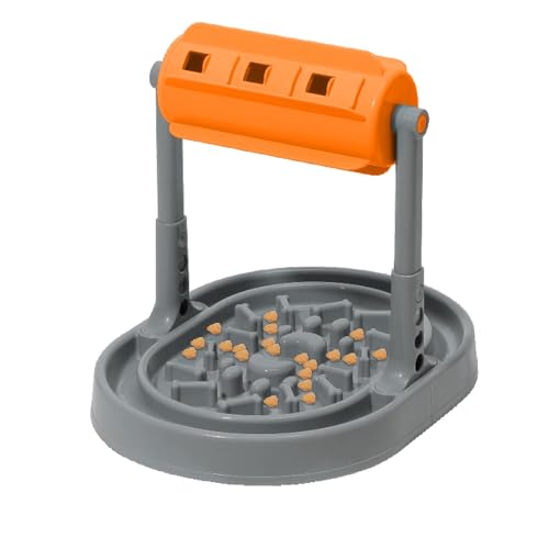 Pet Rolling Slow Feeder, verstellbares interaktives Spielzeug, 30,5 x 26,7 x 27,7 cm, multifunktionaler Futterspender, ungiftiges Design, ansprechendes Leckerli-Puzzle für Hunde, Welpen, Kätzchen von Buhyujkm