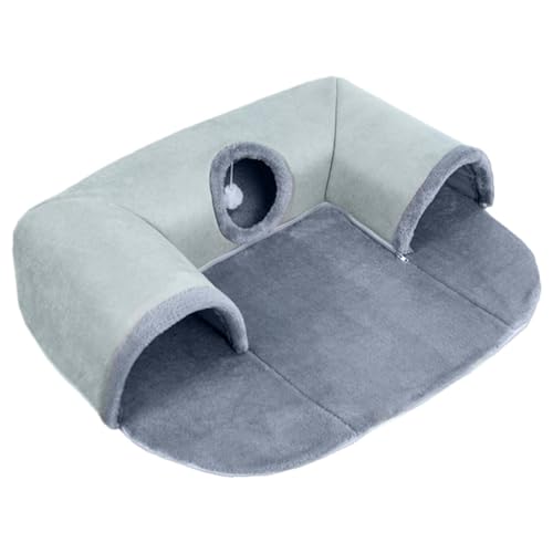 U Shape Tunnel, Cat Cave, Foldable Play Tunnel, Plush Ball Cat Supplies, Multi-Functional Cat Couch, Versatile Cat Hide Out with Removable Washable Beds, Ideal for Kittens and Adult Cats von Buhyujkm