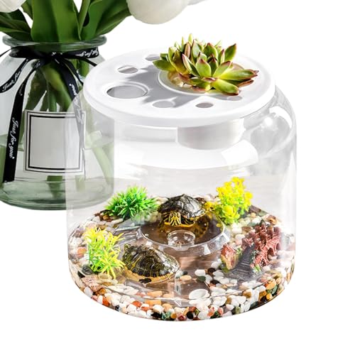 Wasserschildkrötenbecken | Transparentes Schildkrötenaquarium | Schildkrötenbecken | Schildkröten-Terrarium, Schildkrötengehege mit abnehmbarer Abdeckung für die meisten Schildkröten, transparentes Sc von Buhyujkm