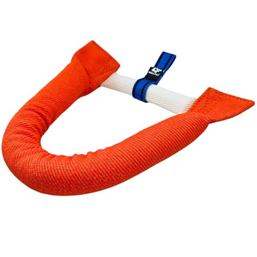 Bull Fit Hufeisen Beisswurst für Hunde 30 cm, Sehr Robustes Hundespielzeug zum Training, Tauziehen und Zerrspiele mit Hund - Aus hochwertigem Baumwolle-Nylon handgefertigt, Orange von Bull Fit