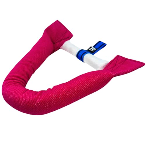 Bull Fit Hufeisen Beisswurst für Hunde 30 cm, Sehr Robustes Hundespielzeug zum Training, Tauziehen und Zerrspiele mit Hund - Aus hochwertigem Baumwolle-Nylon handgefertigt, Rosa von Bull Fit