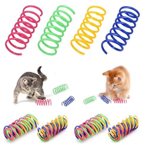 Katzenspielzeug Spirale, 40 PCS Kunststoff Spiralfedern Spirale, Interaktives Spirale Katzenspielzeug, Bunte Spirale Spielzeug Katze, Kätzchenspielzeug zum Spielen und Jagen (Zufällige Farbe) von Bull Tiger Prestige