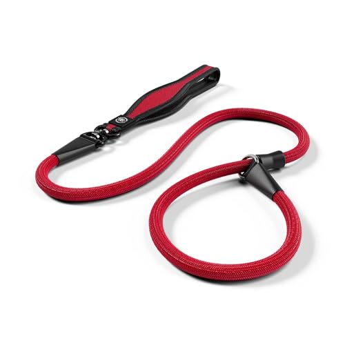 Bullybillows Anti-Pull Anti-Choking Training Dog Lead | 1,4 m Active Hell Dog Blei mit abgestuften Materialien | Geeignet für Starke Hunde | Geeignet für alle Hunderassen | Rot von BullyBillows