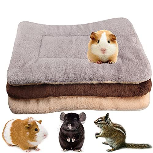 3 Stück Plüschbett für kleine Tiere, warme flauschige Welpen, Fleecedecke, Meerschweinchen, Hamster, Kaninchen, Bettmatte für Kätzchen, Kaninchen, Chinchilla, Eichhörnchen (klein: 38 x 28 cm), E) von BundleMall