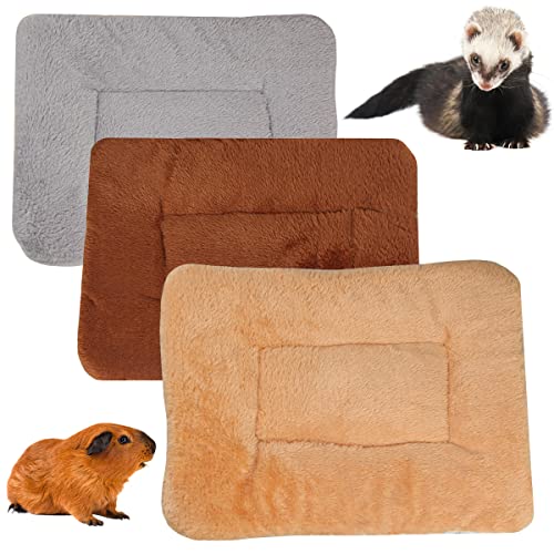 BundleMall 3 Stück Kleintier-Plüschbett, warme Flauschige Welpendecke, Fleece-Schlafkissen, Meerschweinchen, Hamster, Kaninchen, Bettmatte für Kätzchen, Chinchilla (klein: 38,1 x 27,9 cm, U) von BundleMall