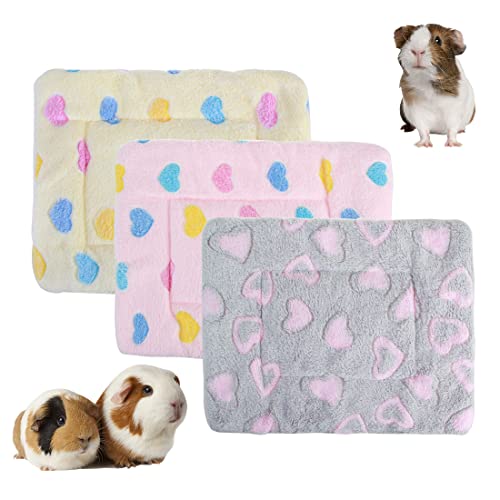 BundleMall 3 Stück Plüschbett für kleine Tiere, warme Flauschige Welpen, Fleecedecke, Meerschweinchen, Hamster, Bettmatte für Kätzchen, Kaninchen, Chinchilla, Eichhörnchen, Igel (klein: 38 x 28 cm K) von BundleMall