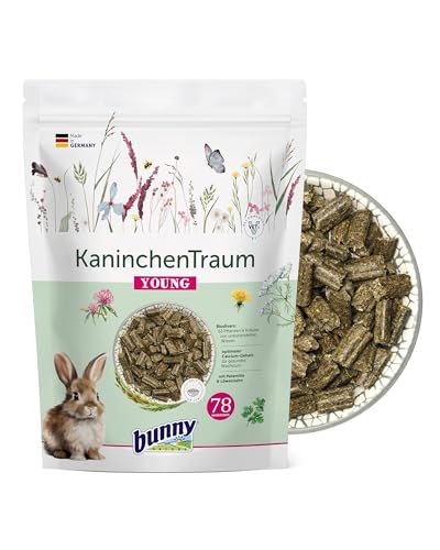 bunnyNature KaninchenTraum YOUNG 1,5 kg | Alleinfuttermittel für Zwergkaninchen bis zum 6. Lebensmonat | Biodivers & abgestimmter Calciumgehalt | Frei von Zusatzstoffen | Unbegrenzt fütterbar von Bunny Nature