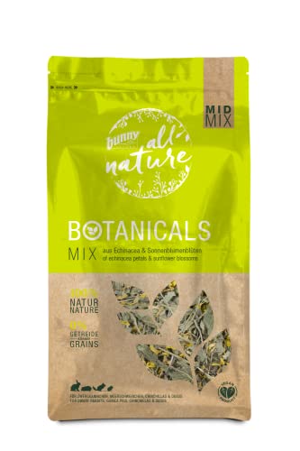 Bunny Nature BOTANICALS MID Mix - aus Echinacea & Sonnenblumenblüten | 140 g | Ergänzungsfuttermittel für Zwergkaninchen, Meerschweinchen, Chinchillas & Degus | Ohne Zuckerzusätze von Bunny Nature