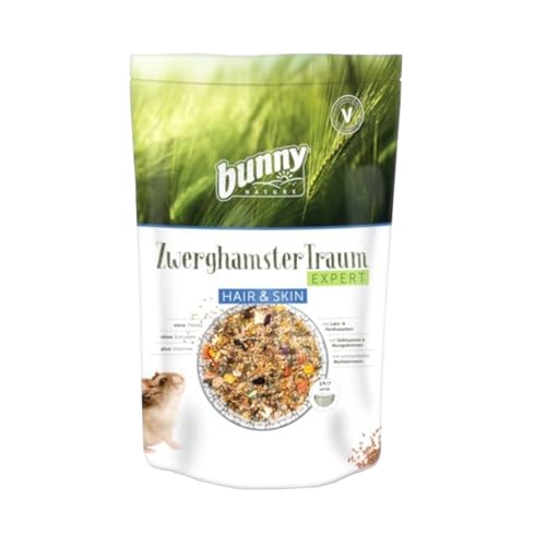 Bunny Nature ZwerghamsterTraum EXPERT HAIR & SKIN | 500 g | Alleinfuttermittel für Zwerghamster | Zur Unterstützung von Haut & Haar | Ohne Pellets und Extrudate von Bunny Nature