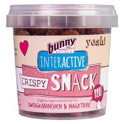 Bunny Crispy Snack rote Bete | 45 g | Ergänzungsfuttermittel für Zwergkaninchen und Nagetiere | Der perfekte Belohnungssnack für Nager | Nur 3 Zutaten | Wiederverschließbar von Bunny Nature