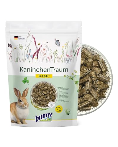 Bunny KaninchenTraum Basic | 1,5 kg | Alleinfuttermittel für Zwergkaninchen ab dem 6. Lebensmonat | Mit 42 Verschiedene Pflanzen von unbehandelten Wiesen | 3-Faser-Mix von Bunny