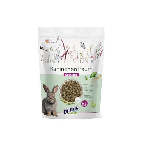 bunnyNature KaninchenTraum Senior | 1,5 kg | Alleinfuttermittel für Käninchen ab dem 6. Lebensjahr | Mit 42 Verschiedene Pflanzen von unbehandelten Wiesen | 3-Faser-Mix von Bunny Nature