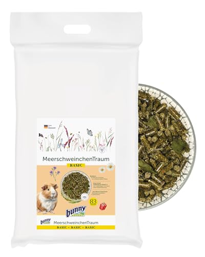 bunnyNature MeerschweinchenTraum Basic - Meerschweinchen Alleinfuttermittel ab dem 5. Lebensmonat - 63 Pflanzen & Kräuter, Vitamin C & Superfood - 4kg von bunny NATURE