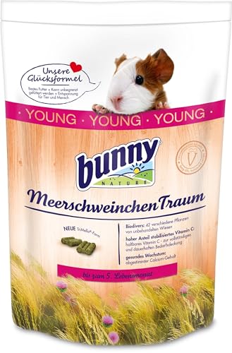 Bunny Nature MeerschweinchenTraum Young | 750 g | Alleinfuttermittel für Meerschweinchen | Bis zum 5. Lebensmonat | Mit Pflanzen aus der Heimat der Meerschweinchen von Bunny Nature