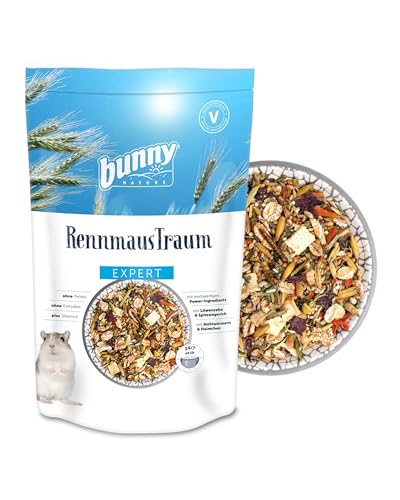 bunnyNature RennmausTraum Expert - Alleinfuttermittel für Rennmäuse - Nager-Futter Mix mit Vitaminen, Power-Ingredients & Mehlwürmern - 500g von bunny NATURE