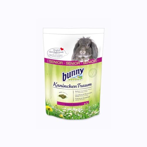 bunnyNature KaninchenTraum Senior | 1,5 kg | Alleinfuttermittel für Käninchen ab dem 6. Lebensjahr | Mit 42 Verschiedene Pflanzen von unbehandelten Wiesen | 3-Faser-Mix von Bunny Nature