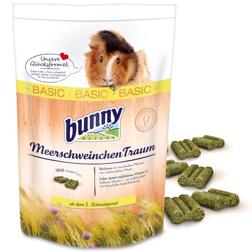 bunnyNature MeerschweinchenTraum Basic 1,5kg | Biodivers & Reich an Vitamin C | 3-Faser-Mix für Zahnabrieb | Artgerechte Ernährung | Vitaminreiche Inhaltsstoffe | Faserreiche Kost von Bunny Nature