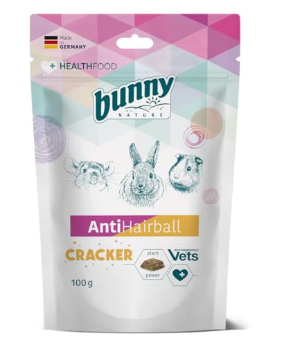 Bunny Antihairball Cracker | 100 g | Ergänzungsfuttermittel für Zwergkaninchen, Meerschweinchen und Chinchillas | Unterstützung bei Ausscheidung der abgeschluckten Haare von Bunny