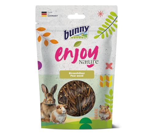 Bunny EnjoyNature Birnenhölzer | 100 g | Einzelfuttermittel für Zwergkaninchen und andere Nagetiere | Natürliche, Intensive Knabberbeschäftigung für Zwergkaninchen und Nagetiere von Bunny