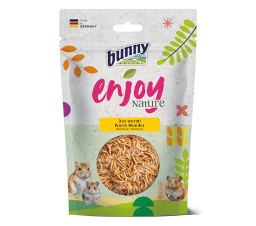 Bunny EnjoyNature Das wurmt | 60 g | Einzelfuttermittel für Hamster, Farbmäuse, Rennmäuse & Ratten | Reich an Omega Fettsäuren | Hochwertige Proteinquelle von Bunny