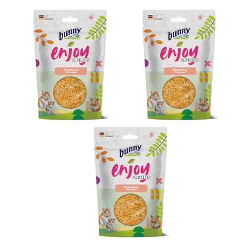 Bunny EnjoyNature Fliegenlarven | 3er Pack | 3 x 40 g | Einzelfuttermittel für Hamster, Farbmäuse, Rennmäuse & Ratten | Reich an Omega 3 & 6 Fettsäuren | Hochwertige Proteinquelle von Bunny