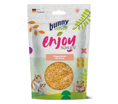 Bunny EnjoyNature Fliegenlarven | 40 g | Einzelfuttermittel für Hamster, Farbmäuse, Rennmäuse & Ratten | Reich an Omega 3 & 6 Fettsäuren | Hochwertige Proteinquelle von Bunny