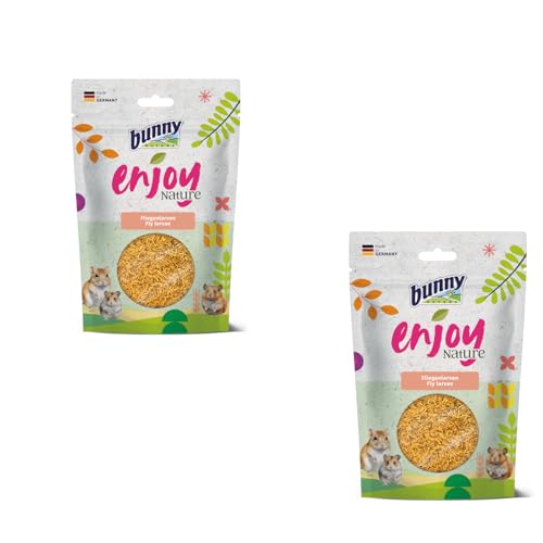 Bunny EnjoyNature Fliegenlarven | Doppelpack | 2 x 40 g | Einzelfuttermittel für Hamster, Farbmäuse, Rennmäuse & Ratten | Reich an Omega 3 & 6 Fettsäuren | Hochwertige Proteinquelle von Bunny