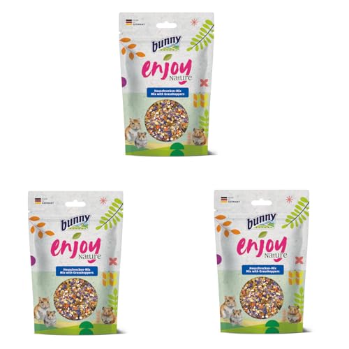 Bunny EnjoyNature Heuschrecken-Mix | 3er Pack | 3 x 50 g | Ergänzungsfuttermittel für Hamster, Zwerghamster, Farbmäuse, Rennmäuse und Ratten | Hergestellt ohne Zusatzstoffe von Bunny