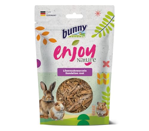 Bunny EnjoyNature Löwenzahnwurzeln | 100 g | Einzelfuttermittel für Zwergkaninchen und Nagetiere | Reich an Vitamin B, C und E | 100% Natur| Ohne Zusatzstoffe und Geschmacksverstärker von Bunny