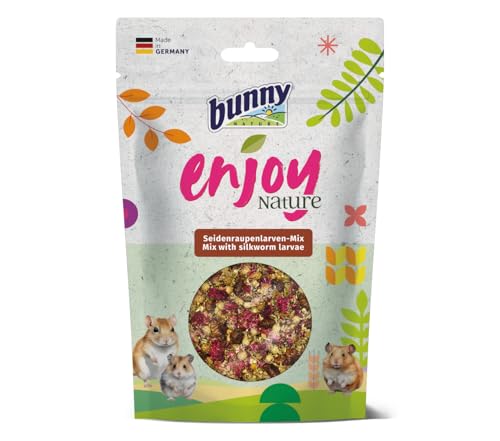 Bunny EnjoyNature Seidenraupenlarven-Mix | 40 g | Ergänzungsfuttermittel für Nagetiere | Kann wertvolles Protein und essentielle Aminosäuren liefern | Ohne Zusatzstoffe von Bunny