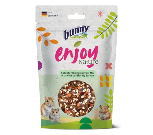 Bunny EnjoyNature Soldatenfliegenlarven-Mix | 90 g | Ergänzungsfuttermittel für Hamster, Zwerghamster, Farbmäuse, Rennmäuse & Ratten | Mit wertvollen Proteinen | 100% natürlich von Bunny