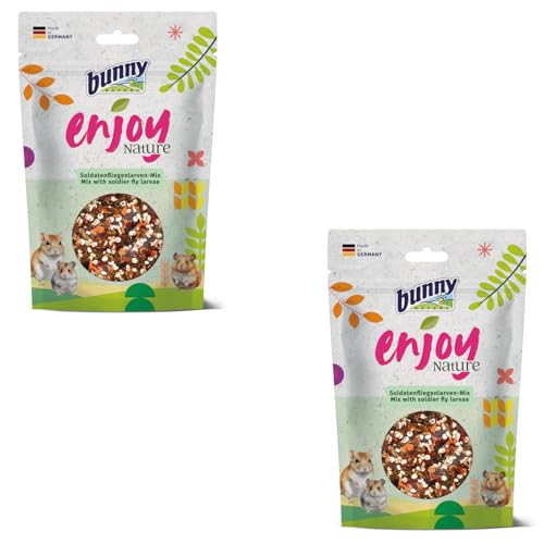 Bunny EnjoyNature Soldatenfliegenlarven-Mix | Doppelpack | 2 x 90 g | Ergänzungsfuttermittel für Hamster, Zwerghamster, Farbmäuse, Rennmäuse & Ratten | Mit wertvollen Proteinen von Bunny