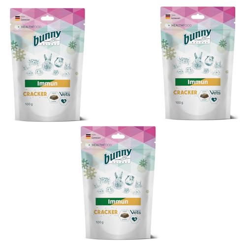 Bunny Immun Cracker | 3er Pack | 3 x 100 g | Ergänzungsfuttermittel für Zwergkaninchen und Nagetiere | Unterstützung der körpereigenen Abwehrkräfte und des Immunsystems | Mit Echinacea von Bunny