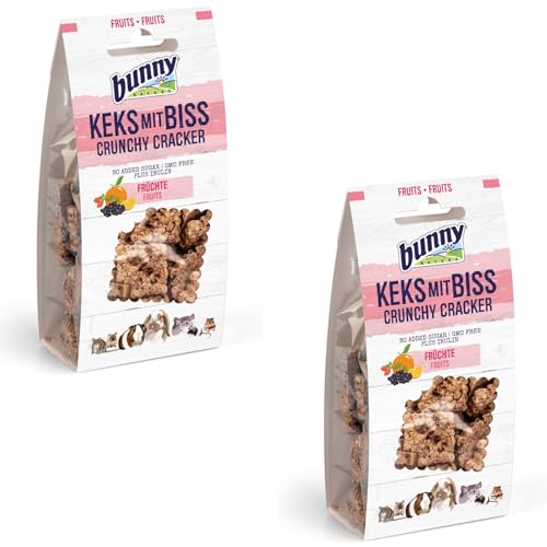 Bunny Keks mit Biss - Früchte | Doppelpack | 2 x 50 g | Ergänzungsfuttermittel für Nager | Kann unterstützend den Blutzuckerspiegel regulieren und Wohlbefinden fördern von Bunny