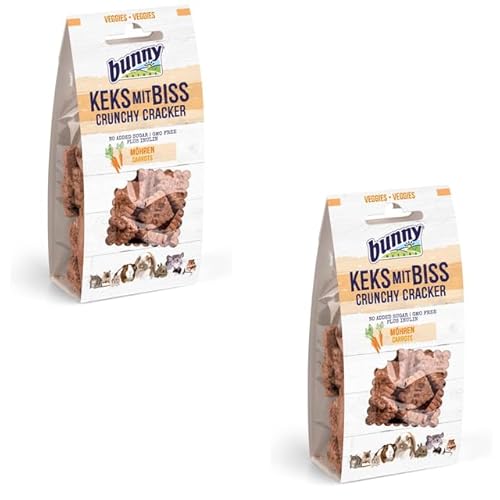 Bunny Keks mit Biss - Möhre | Doppelpack | 2 x 50 g | Ergänzungsfuttermittel für Nager | Kann unterstützend den Blutzuckerspiegel regulieren und Wohlbefinden fördern von Bunny