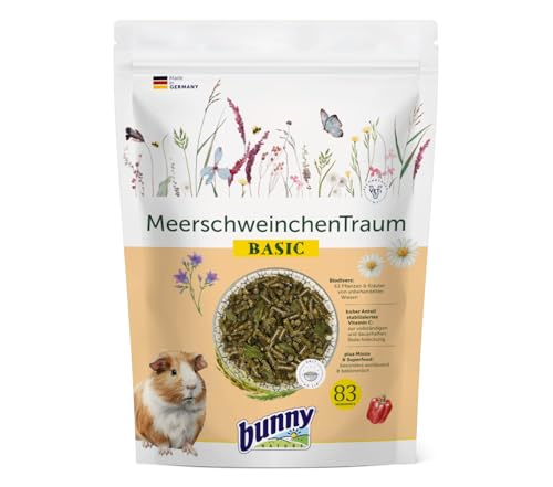 Bunny Nature MeerschweinchenTraum Basic | 600 g | Alleinfuttermittel für Meerschweinchen | Ab dem 5. Lebensmonat | Mit Pflanzen aus der Heimat der Meerschweinchen von Bunny