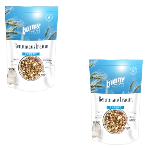 Bunny Nature RennmausTraum EXPERT | Doppelpack | 2 x 500 g | Alleinfuttermittel für Rennmäuse | Balancierte Long-Life-Rezeptur | Erlesene Zutaten aus der Heimat der Rennmäuse von Bunny