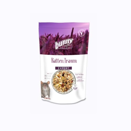 Bunny RattenTraum EXPERT | 500 g | Alleinfuttermittel für Ratten | Ohne Zucker, Zusatzstoffe, Geschmacksverstärker oder Farbstoffe | Hochwertige Power-Ingredients von Bunny Nature