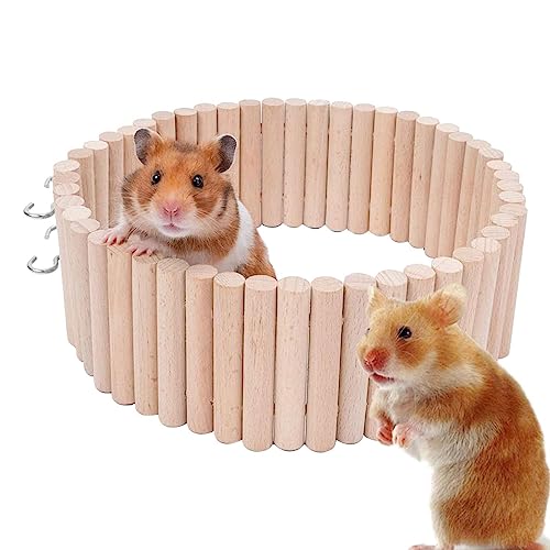 Hamsterzaun aus Holz, Käfig-Holzleiter, 2-in-1, Hamsterbrücke, Mäuseleiter, multifunktional, harmlos, flexibel, Holzspielzeug und Käfigzubehör für Hamster, Maus und Chinchilla Buogint von Buogint