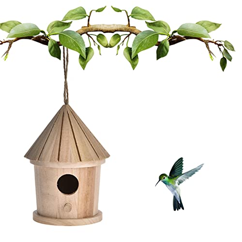 Holz Vogelhaus - DIY Holz Kolibri Nest zum Aufhängen im Freien - Ruheplatz für Vögel Nisten, Bluebird House Handcrafted Bird Buogint von Buogint