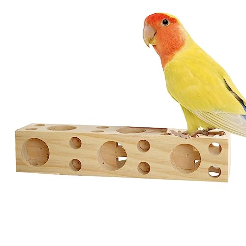 Holzblöcke, Vogelspielzeug, natürliche Holzblöcke, Papageienkäfig-Zubehör, multifunktionales Vogelreißen, unterhaltsames Spielzeug, umweltfreundlich, Papageienspielzeug, Papageien-Baum-Loch-Spielzeug von Buogint